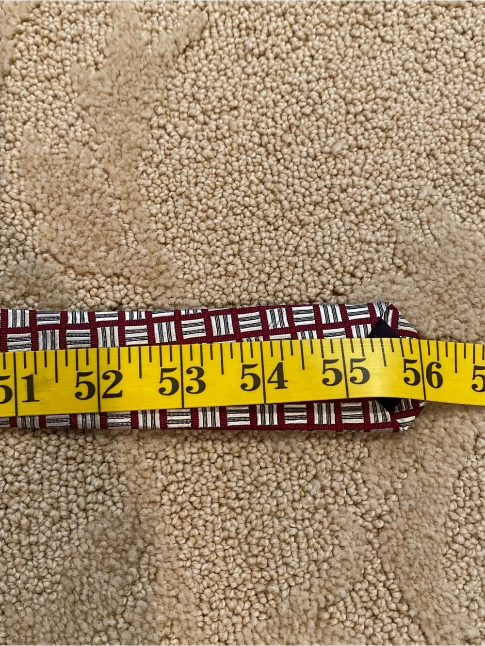Polo Ralph Lauren Tie Mens Red Gold Geometric Silk Classic Necktie USA 4”W 56”L